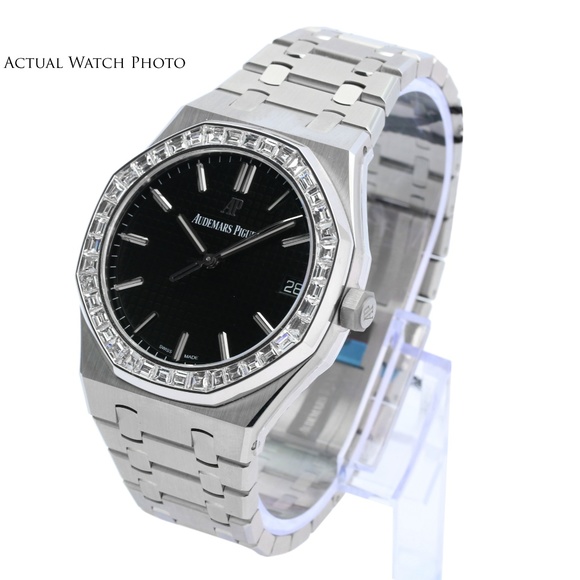 Royal Oak Black Dial Diamond Bezel- Complete W/Box - Picture 5 of 7